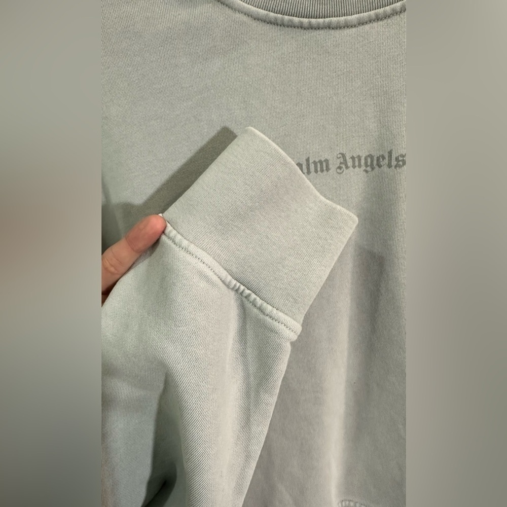 NWOT Palm Angels Reversed Logo Crewneck Sweatshirt Boxy Fit Grey Medium - Picture 11 of 13